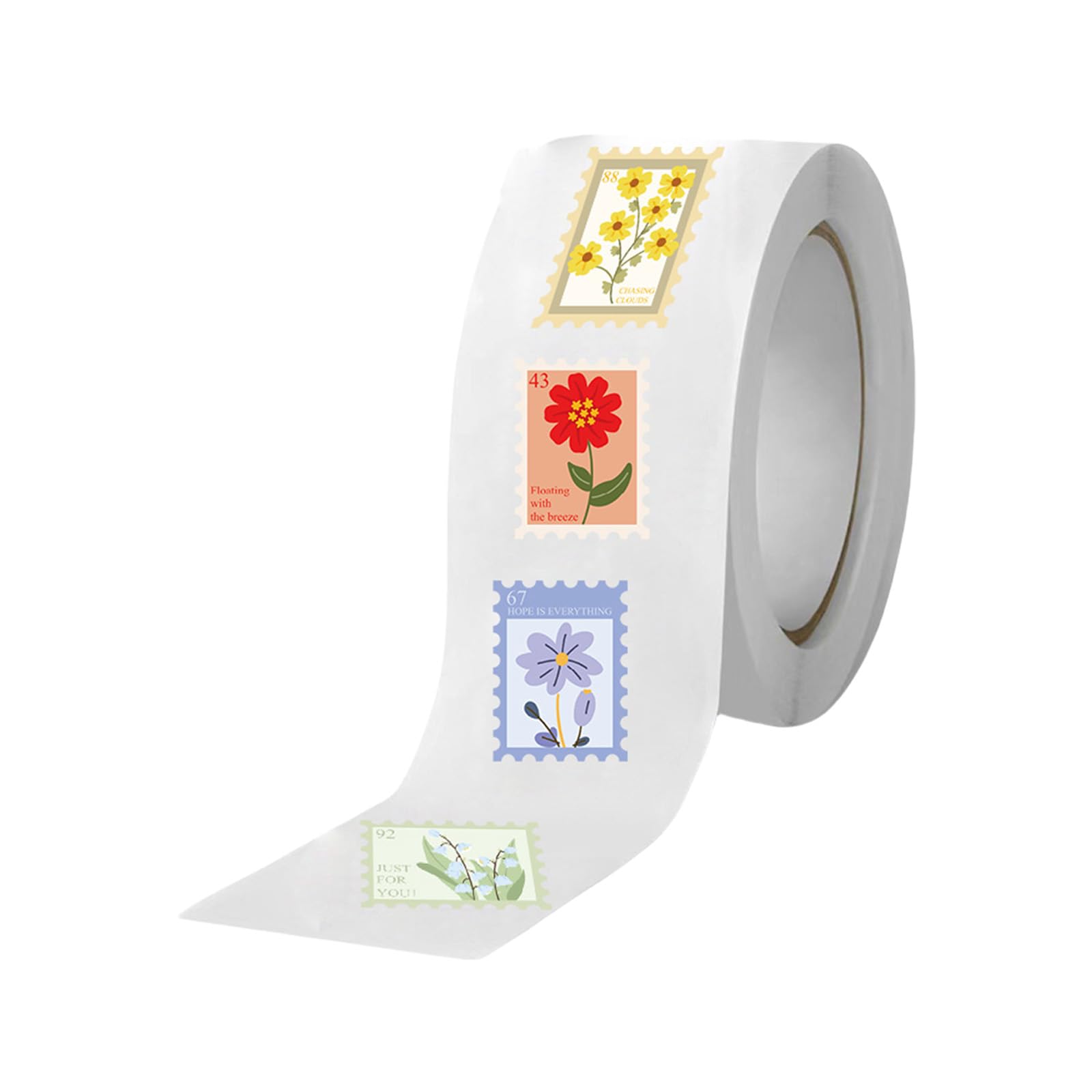 Stamp Sticker Gift Box Laptop Decal Decorative Scrapbooking for Water Bottl Flower Stamp Decal