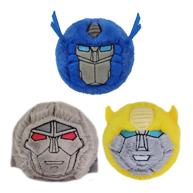 TY Transformers Bumblebee, Megatron, Optimus Prime Bouncy Balls 3er-Set – Weiche Plüschtiere für Kinder – Kuschelige Sammelspielzeuge – Geschenk für Jungen & Mädchen