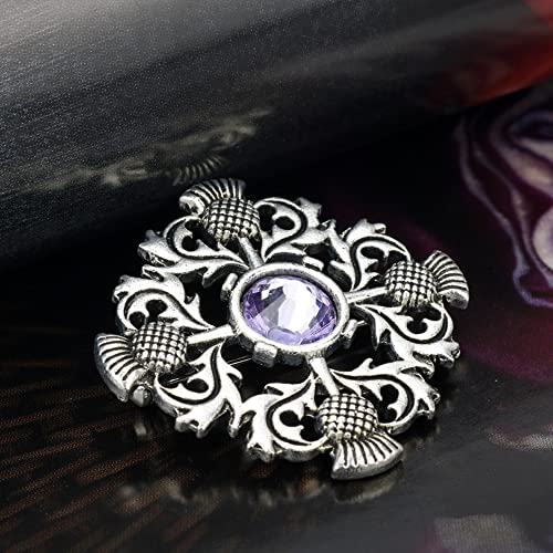 1Pcs Vintage Silver Scottish Brooch Pin Thistle Brooch Celtic Pin Scottish Pin for Scarf Sweater Accessories2