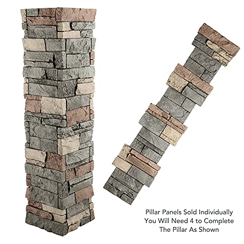 GenStone Faux Stacked Stone Flat Pillar Cap 13.5" x 13.5" x 1.75" in Stratford Color for Do It Yourself Friendly Home Improvement Projects2