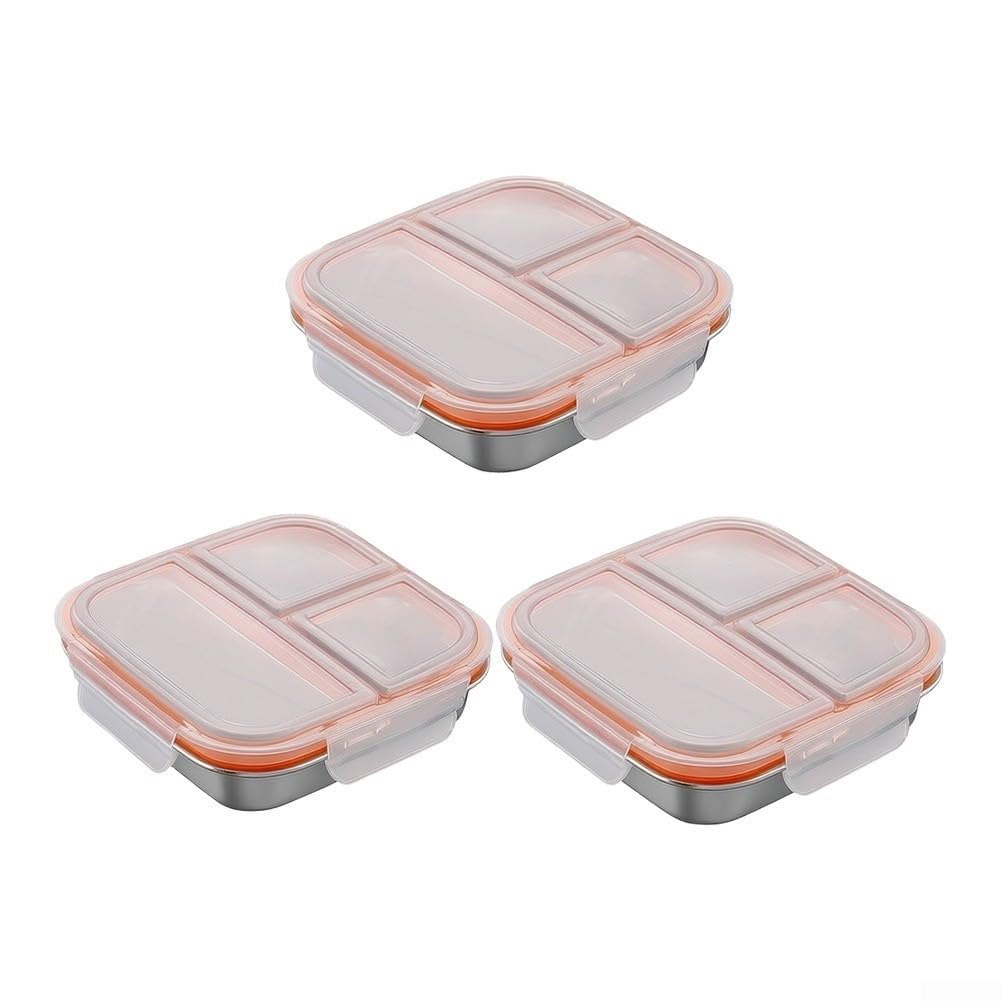 3 Pcs para acero Inoxidable 304 3 Compartimentos 3 Pcs para acero