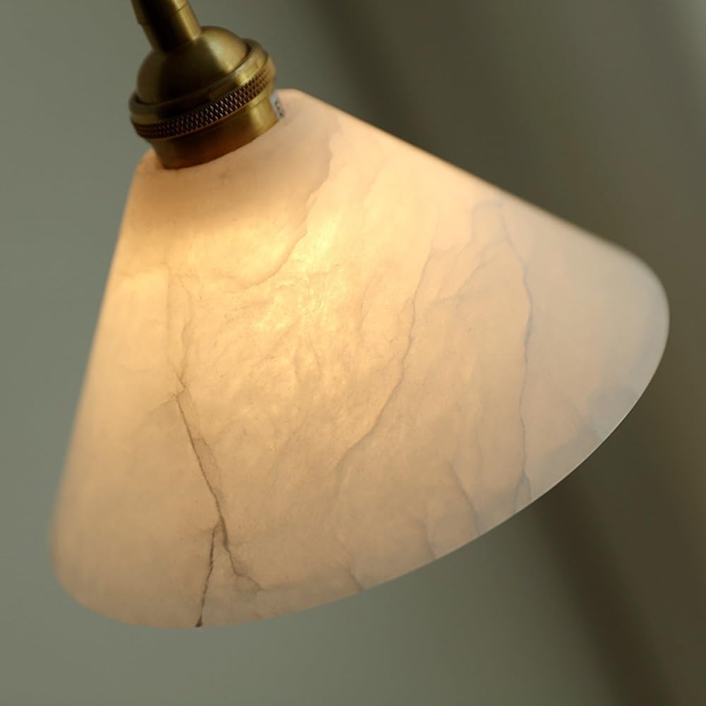 Lampada a sospensione moderna, lampada in pietra naturale in ottone