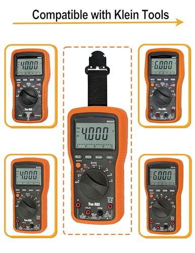 Image of ZIBOO 69190 Magnetic Hanger for Electric Multimeters with Velcro Loop and Hook for Hands Free Use, Compatible with Klein Tools Meters MM1000, MM1300, MM2000, MM2300, MM5000, MM6000