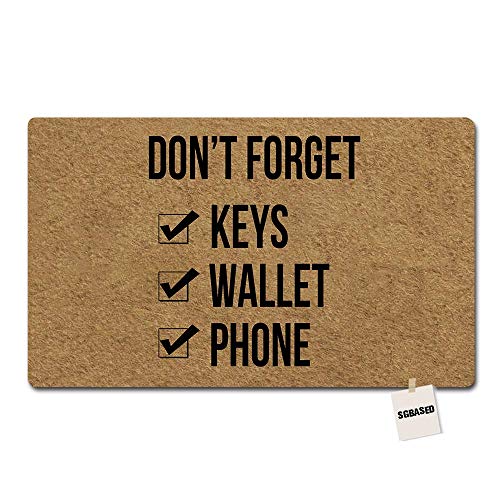 AoBoDo Door Mat Funny Doormat Don't Forget Keys Wallet Phone 02 Mat Entrance