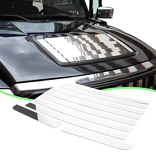 PIUGILH Hood Vent Deck Panel Decorative Sticker Compatible with Hummer H3 2005-2009 Louver Hood Deck Panel Air Vent Grille Cover Trim,9PCS