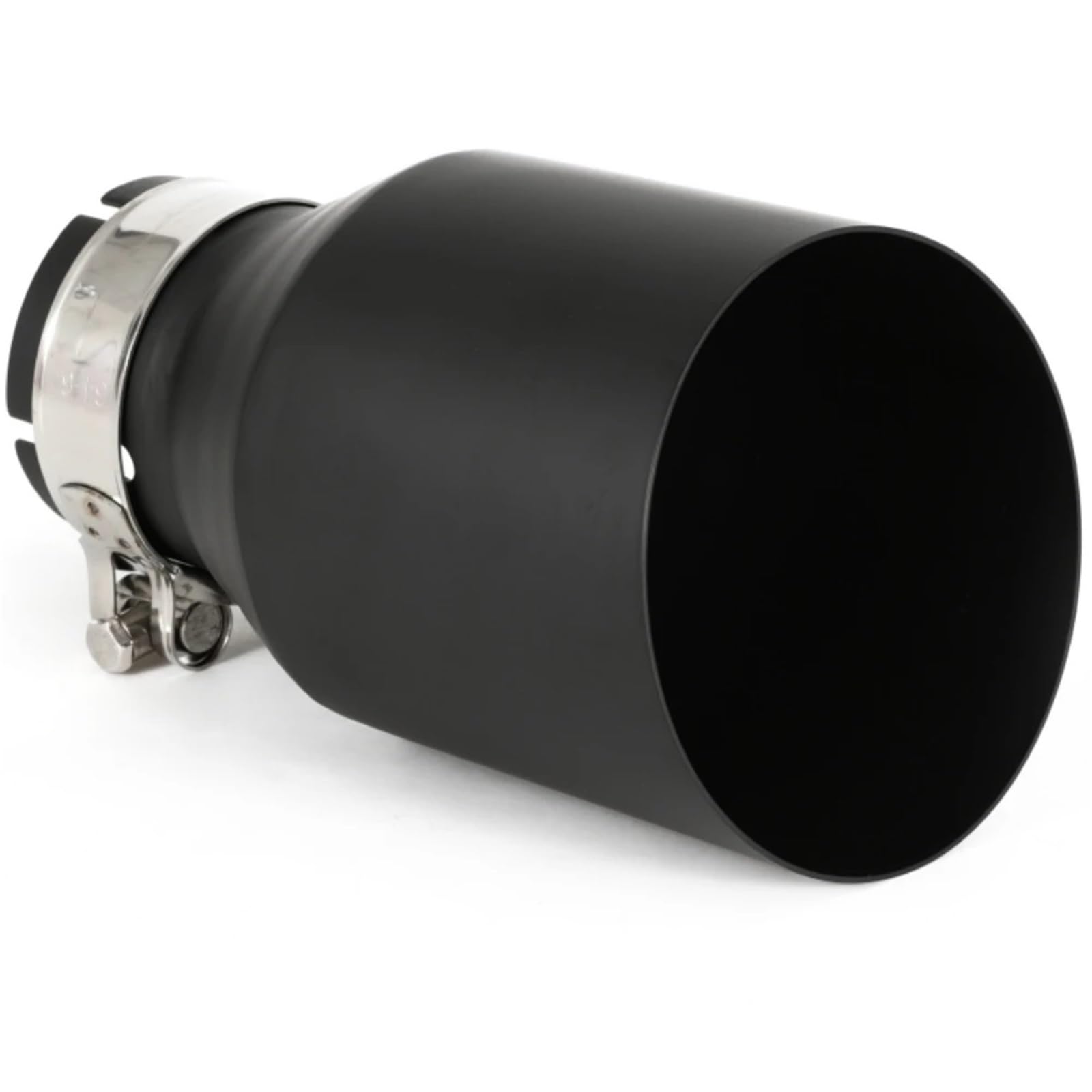 Wyloty wydechowej samochodu Auto Tłumik wydecho 1 sztuka matowa czarna rura ze stali nierdzewnej uniwersalna rura wydechowa tłumik(54MM IN 101MM OUT)