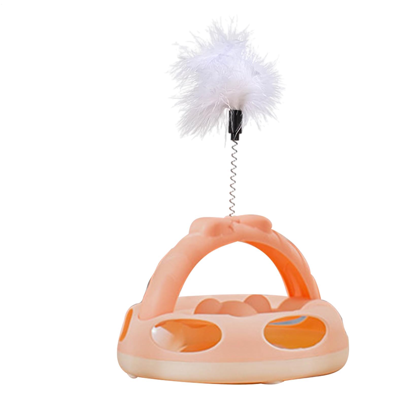 Juguetes para Gatos， Juguete de Pelota giratoria con Rompecabezas for Gatos, Entrenamiento Mental Plumas