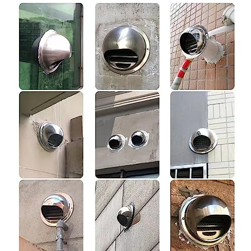 Tapa de ventilación de pared contra la lluvia con rejilla redonda de 120mm 8