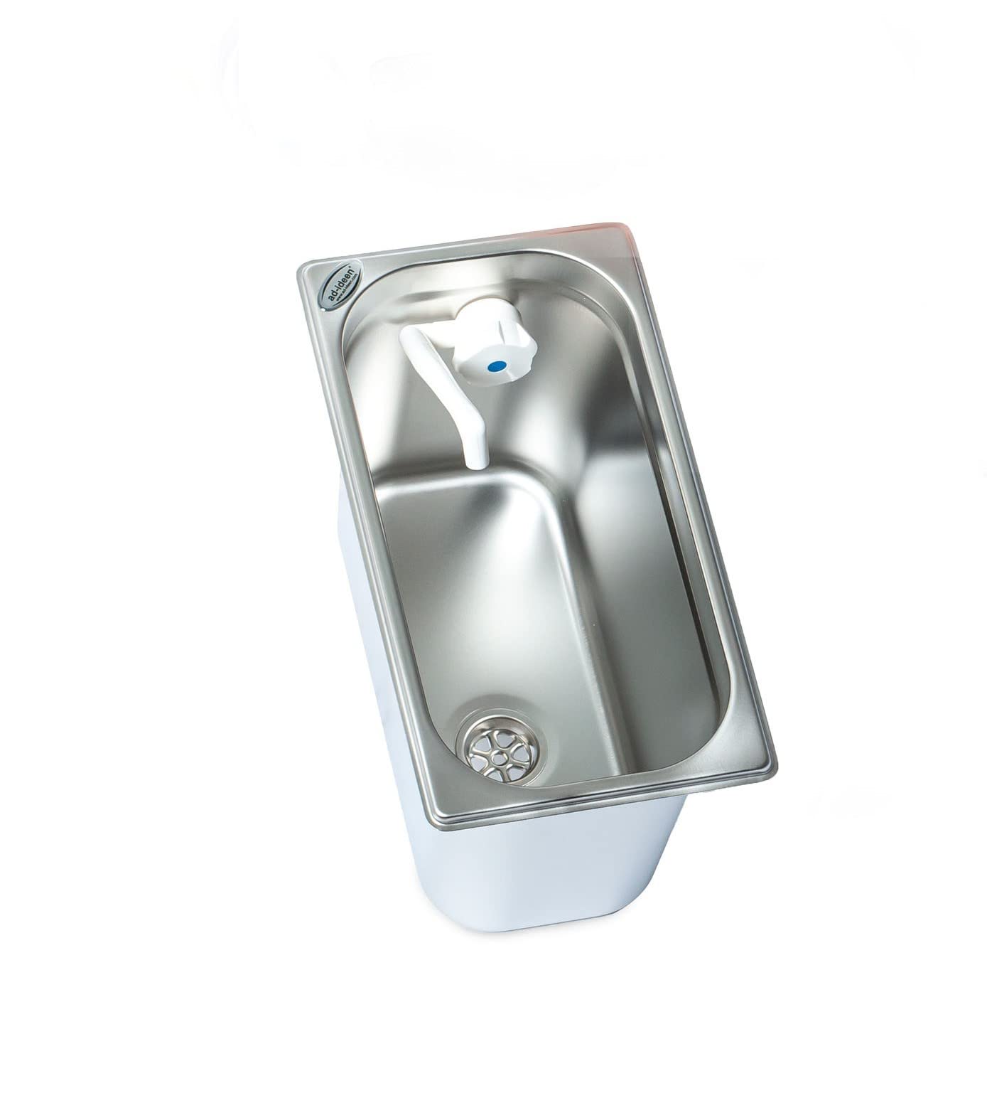 Edelstahl Spülbecken Camping Spüle Waschbecken + Ablauf, 325x176x200mm Novo Weiß Wasserhahn integriert (ad-ideen)
