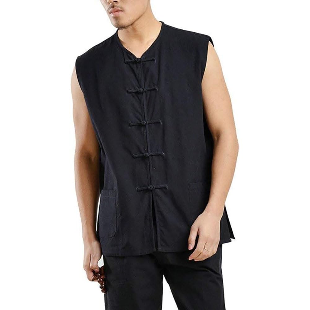 Chinesische Kung-Fu-Weste – traditionelles Kampfsport-Shirt, ärmellos