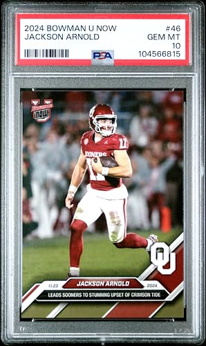 Graded 2024 Topps Bowman U Now Jackson Arnold #46 Rookie RC Football Card PSA 10 Gem Mint