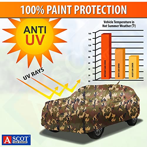 Image of ASCOT, CAR COVER Premium Water-Resistant & Heat-Resistant Car Cover for TATA NEXON 2023-2026 Extra Strong & Dust Proof Jungle Military UV Proof (NEXON Creative DT, Jungle Military, Car Body Cover)