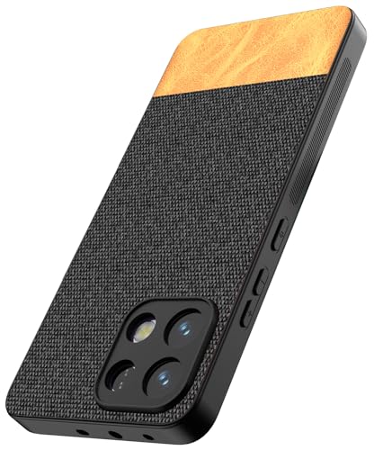 Image of Kapa Soft Fabric & Leather Hybrid Protective Back Cover for Oppo K13 5G | Shockproof Slim Hard Anti Slip Back Case (Black,Brown)