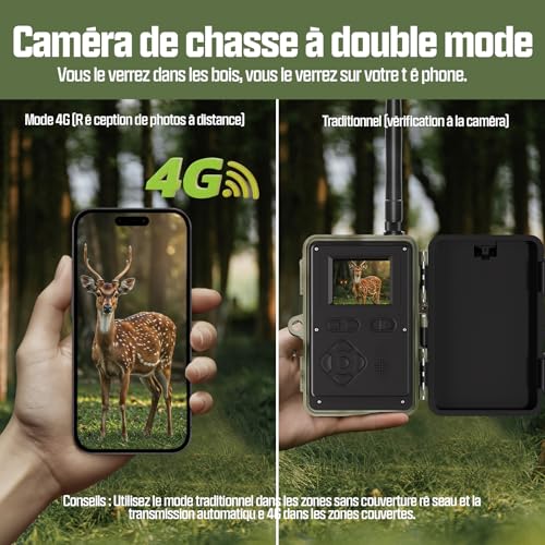 CEYOMUR 4G LTE Camera de Chasse, 2K HD Caméra de Chasse avec SIM Card – vue 3