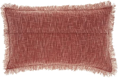 Nicole Curtis Pillow Printed Stonewash Rust 14" X 24" Throw Pillow #TOP3