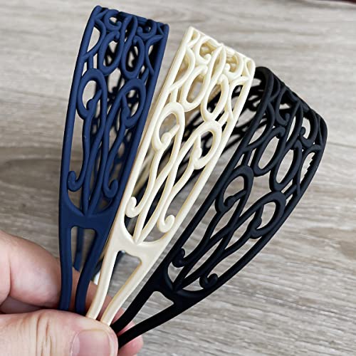 6Pcs Fashion Plastic Headbands For Women Girls Flower Solid Hair Headbands With Tooth Hard Hair Accessories #TOP6