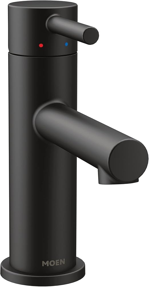 Moen Align Matte Black OneHandle Modern Bathroom Faucet with Drain