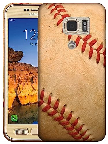 SM Cases Compatible with Samsung Galaxy S7 Active Case - Vintage Baseball Grunge 3D Printed Design Phone Back Hard Plastic Cover Case for Samsung Galaxy S7 Active. White