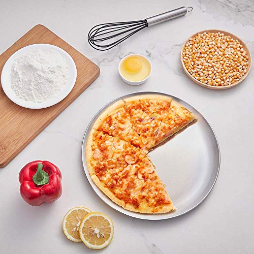 Wezvix 13½ Inch Pizza Pan, Stainless Steel Round Pizza Baking Pan Pizza Tray Pizza Cooking Pan For Baking Serving, Dishwasher Safe & Heavy Duty - 2 Pack #TOP5