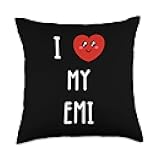I Love My EMI Name Funny Throw Pillow