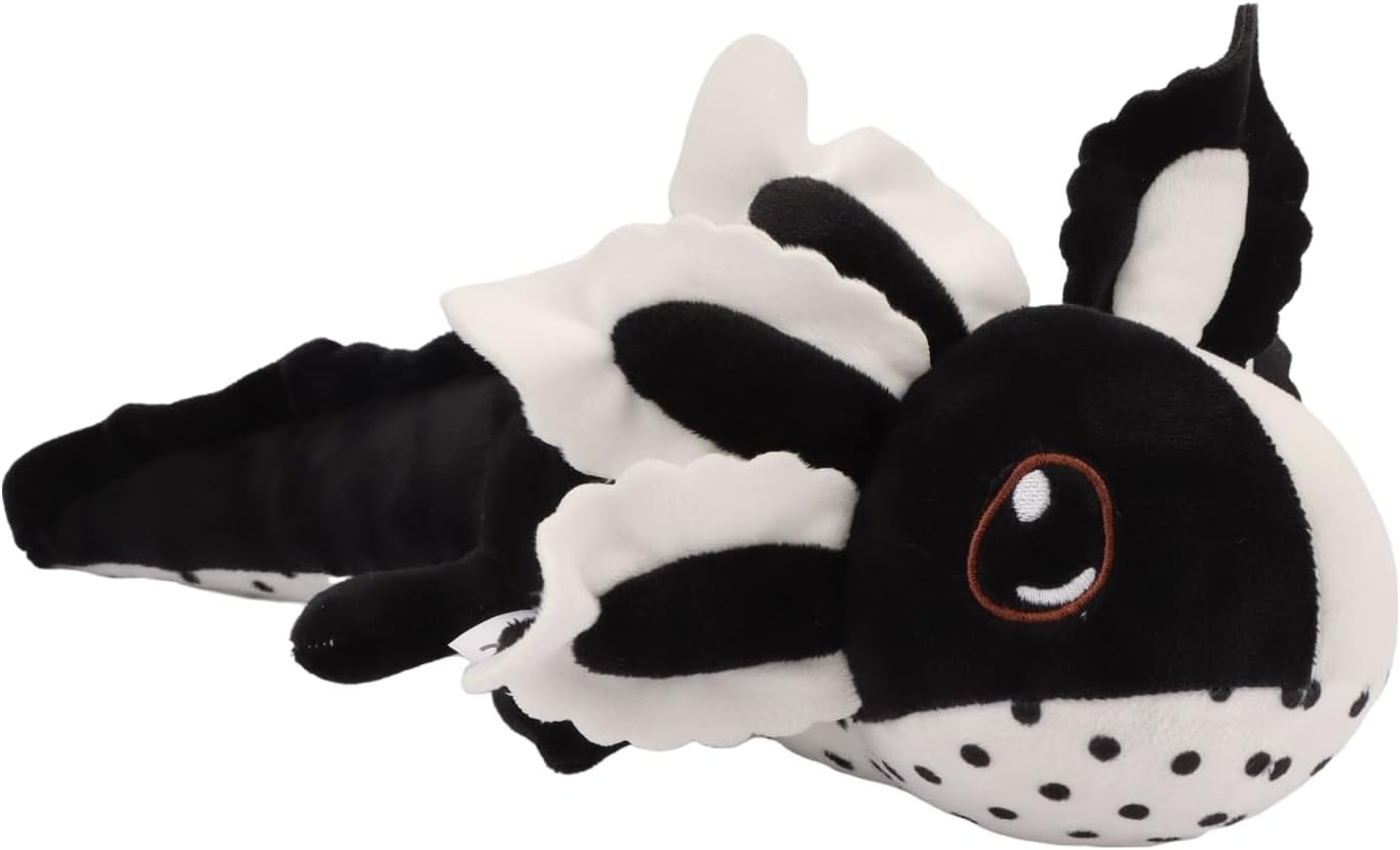 Black & White Axolotl Plush Toy 17.7", Realistic Salamander Plush, Soft Stuffed Animal for Kids and Collectors, Creative Home Decor, Present for Birthday Christmas
