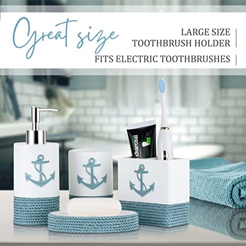 Tide and Tales Nautical Bathroom Decor 4 Piece Bathroom Accessories Set