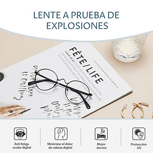 Cyxus Óculos anti luz azul,Armações de óculos para computador para homens e mulheres,oculos redondos