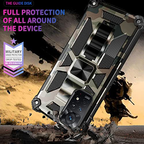 Ephoou Camo Case For Xiaomi Redmi Note 11 Pro With Kickstand, Rugged Outdoor Military Grade Shockproof Phone Case For Xiaomi Redmi Note 11 Pro/Note 11 Pro+ Camouflage Army Green #TOP4