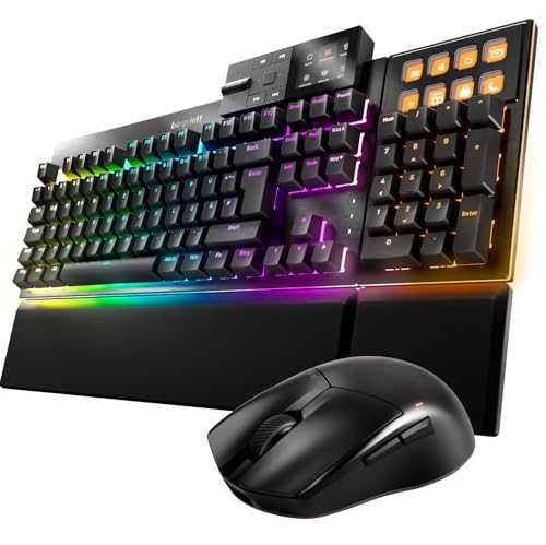 be quiet! Dark Mount Mechanische Tastatur und Dark Perk Ergo Wireless Gaming Maus-Bundle Hot-Swap Numpad Display Tasten Leise Lineare Switches 32.000 DPI-Sensor Bis zu 110 Stunden Akkulaufzeit
