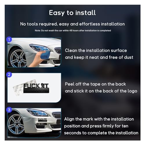 Image of Dickno Fuck It Edition Emblem for Car, Auto Fender Bumper Decoration Stickers, Vehicle 3D Side Fender Rear Trunk Decal Badge, Universal Exterior Accessories for Car Truck SUV (Black)