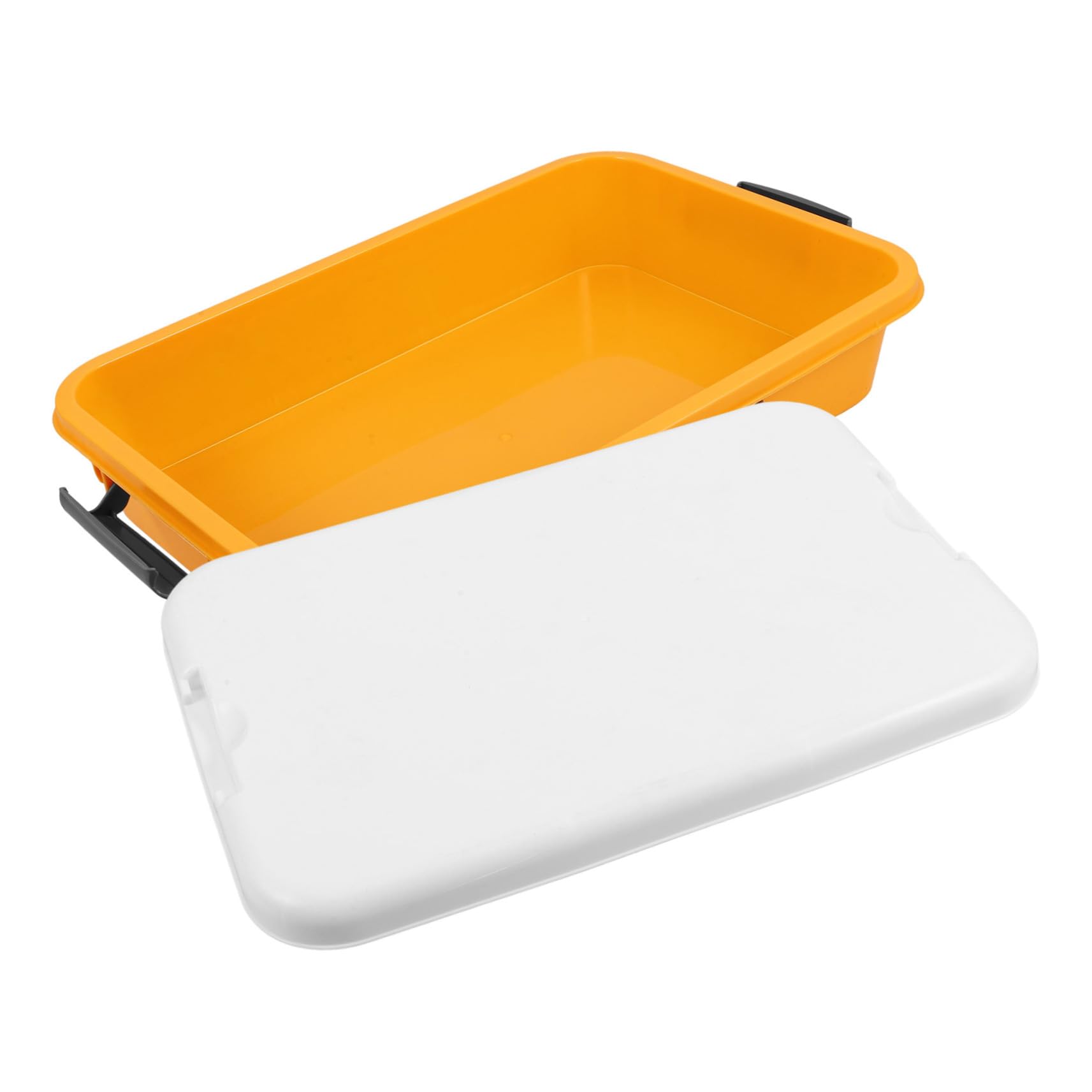 TOBBOMEY Portable Sandbox Storage Box with Toy Organizer Sensory Play Tray Plastic Case for Classroom Abs Material Easy-Clean Design