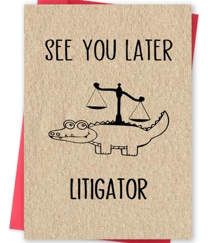 Missonemi Law School Graduation Card, Funny Lawyer Graduation Card, See You Later Litigator Card, Congrats Future Lawyer Greeting Card, Graduation Card for Law Graduate
