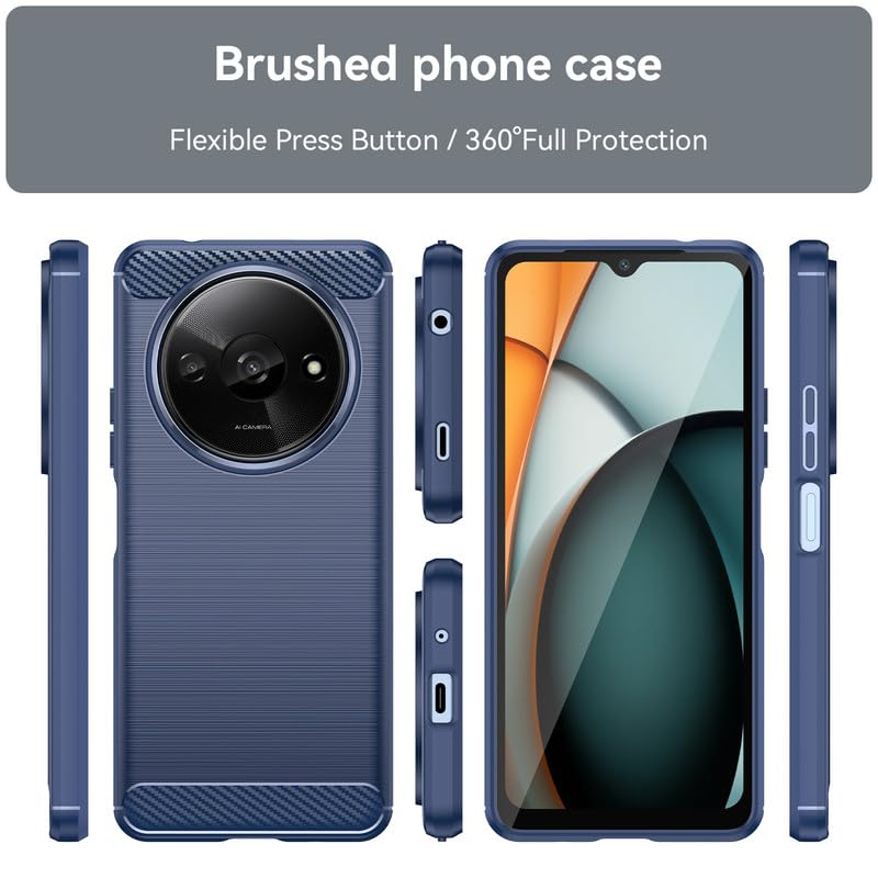Image of Basic Case for Mi Redmi A3 / A3X / Poco C61 (Carbon Fibre Blue)