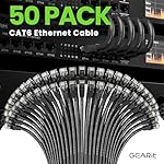 GearIT Cat 6 Ethernet Cable (50-Pack 1 Foot) Cat6 Network Patch, 10Gbps, RJ45, Snagless Cord, Gold-Plated Connectors, Internet for PC, TV, Tablet, Router, Printer, Servers, IT Data Center - Black - Image 2