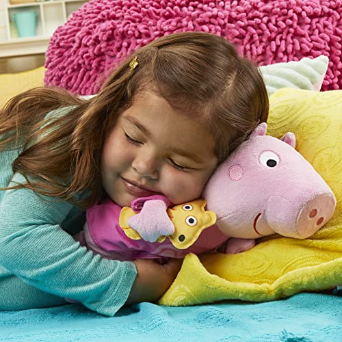 Peppa Pig Peppa Berceuse Peluche chantante avec Ourson, 3 chansons, 3 Phrases, à partir de 3 Ans, Multicolore