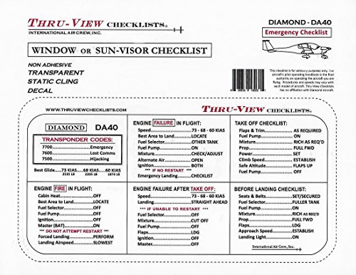 Thru-View Emergency Checklist - Diamond DA40