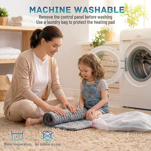 Image of Electric Heating Pad, 2025 Upgraded Dual Mode Controller (Manual and auto Off Mode),Multiple Safety protections, Comfortable Soft, Machine Washable