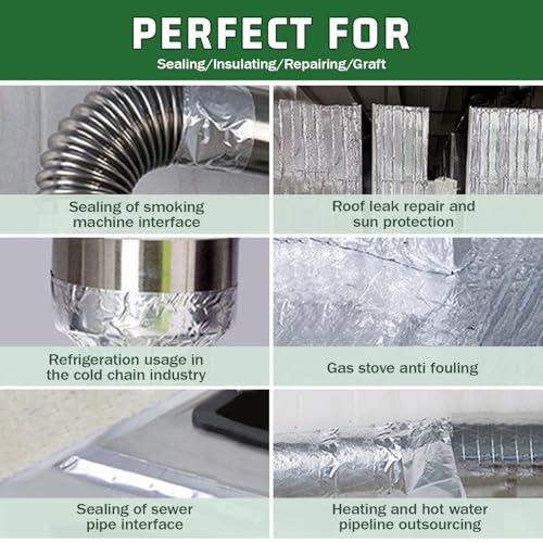 Image of 3PCS Aluminum Foil Tape 2 Inch x 55 Yards Aluminum HVAC Tape for Sealing & Patching Air Ducts Insulation Metal Repair Heat Insulation & Ductwork Repairs Professional Grade