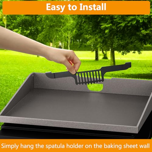 Zhsx YZM-B Grease Gate Spatula Holder For Blackstone Griddle,11.8 Inch Magnetic Design Stainless Steel Grease Trap Grill Food Mesh Screen Block Hold Rack Griddle Accessories thumb #1