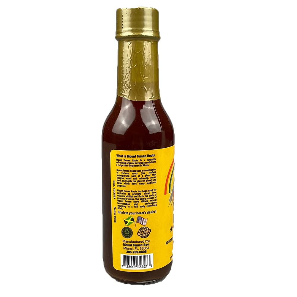 Mount Teman Roots Drink Herbal Organic Roots From Jamaica (4 Bottles of 5oz Each)