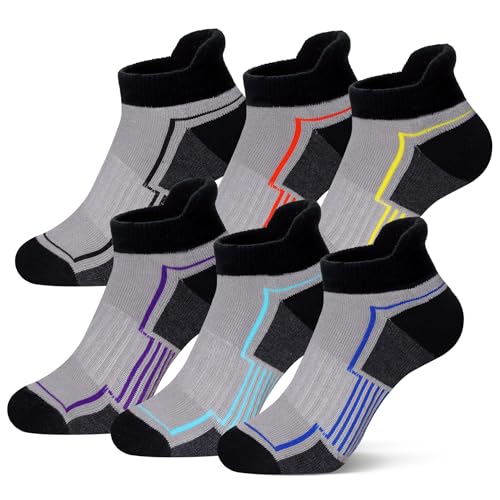 Image of SeeyAN Kids Socks Boys Ankle Athletic Half Cushioned Low Cut Sport Cotton Breathable Socks 6 Pairs