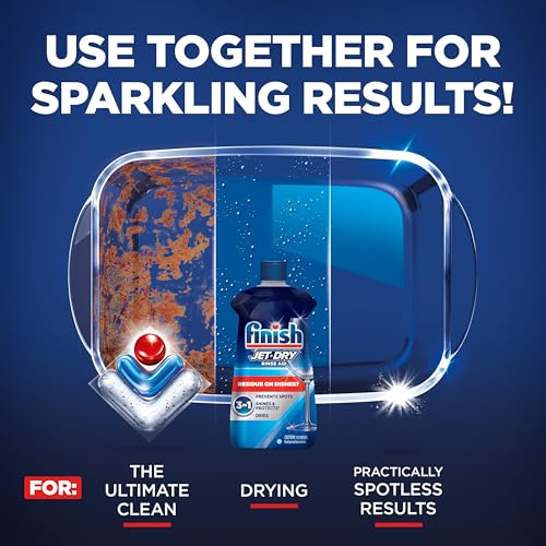 finish jet-dry dishwasher rinse aid compatible with dishwasher detergent prevents spots amp residues dries shine amp protects 32 oz 300 washes