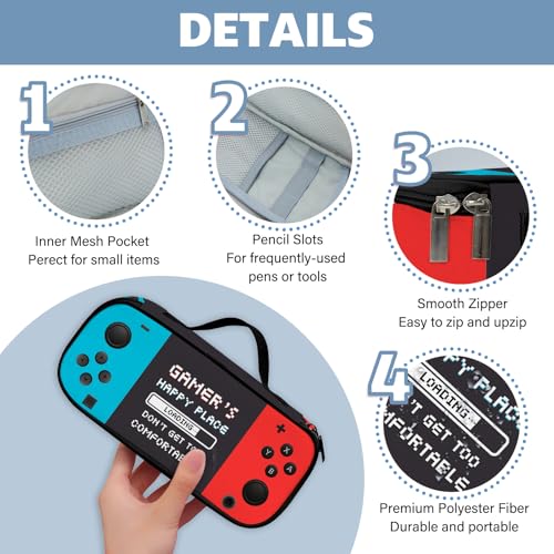 Image of Gamer Pencil Case For Kids, Video Game Pen Bag For School Teens, Gamer Pencil Case Girls Boys Teens, Large Capacity School Supplies, Game Lovers Pen Box