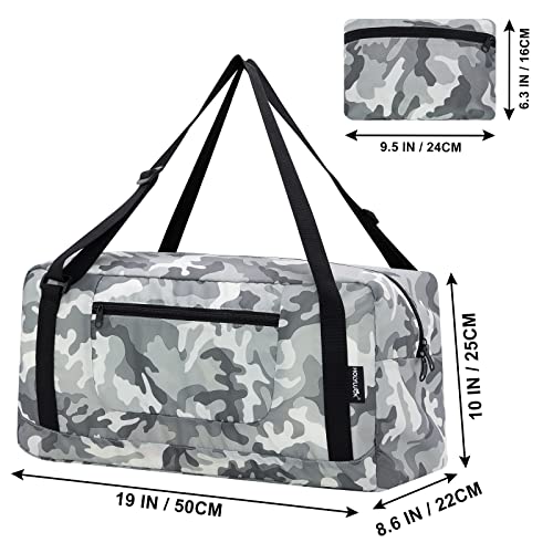 Image of HOLYLUCK Foldable Travel Duffel Bag For Women & Men Luggage Great for Gym (arctic camo)