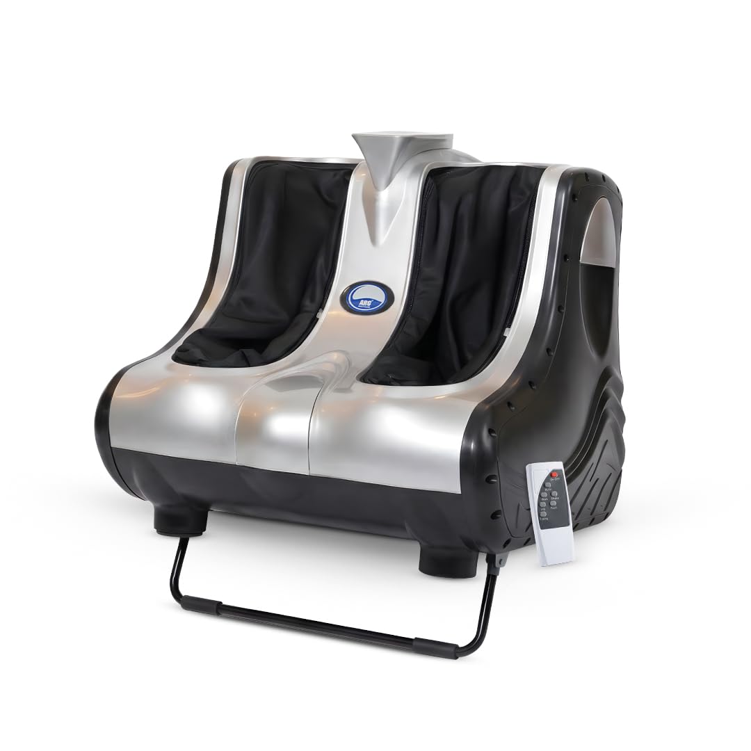 ARG Arogya Foot & Calf Massager Pain Relief & Relaxation 3 Modes Intensity Kneading & Shiatsu Massage Rolling, Vibration & Heat Therapy Improved Blood Circulation Automatic Leg Massager (Silver)-image-29