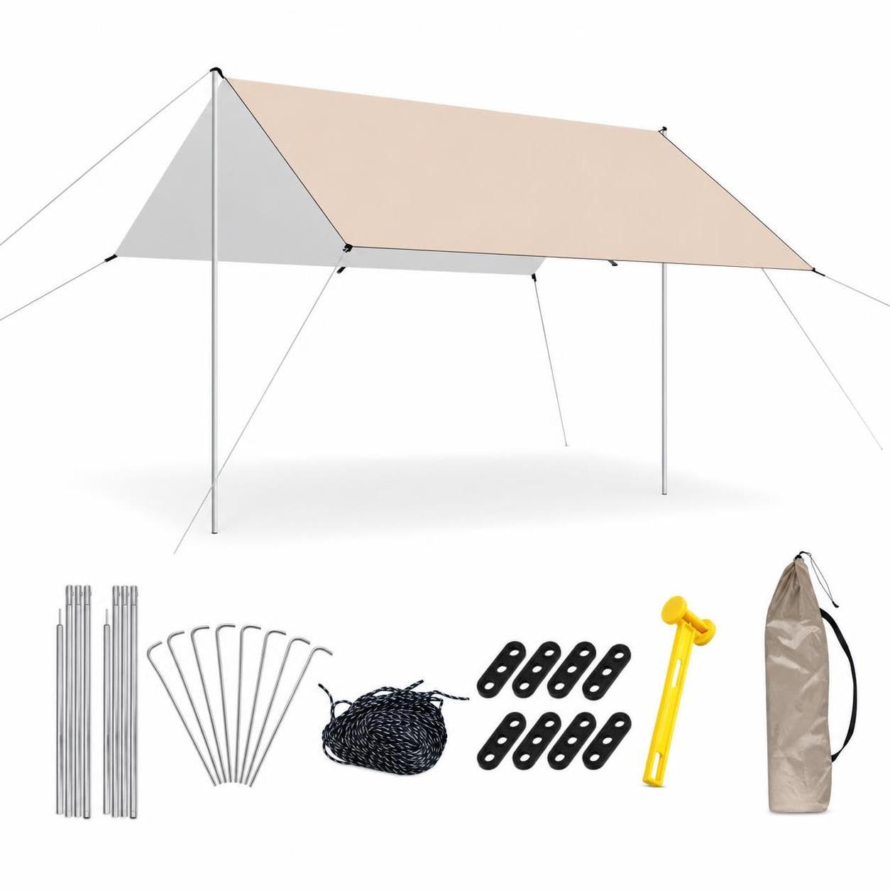 Bâche Camping Pare-Soleil imperméable, Protection, pour la Plage, 4.5x4.5 mètres