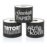 FunX Toilettenpapier Banderole 3er Set - Lustige Klorollenaufbewahrung aus Filz - Toilettenpapierhalter als witziges Geschenk und WC Deko