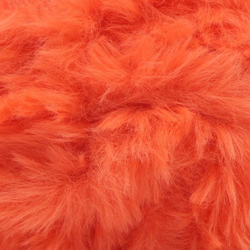 Image of NICEEC 6 Skeins Soft Faux Fur Yarn 210yds /10.6oz- S46#Tangerine | Crochet & Knit, DIY Project Starter Kit,Handbag,Sun Hat,Shoes, Shopper Bag