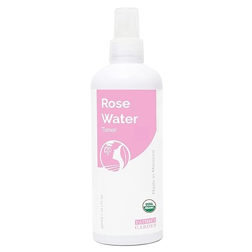 Fatima's Garden - Spray de tóner de agua de rosas certificado 100% orgánico ECOCERT y USDA, tóner de agua de rosas para cara, cuerpo y cabello,