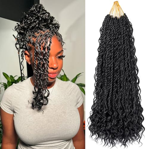 14 Inch Senegalese Twist Crochet Hair with Curly Ends Pre-Looped Boho Island Twist Crochet Braids...